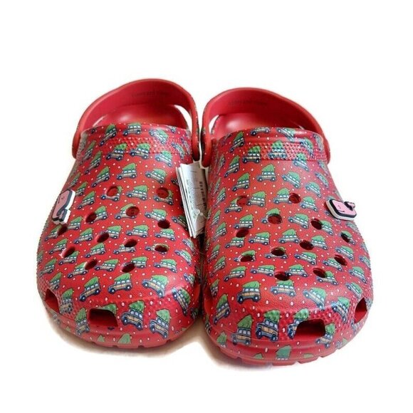 CROCS Classic Vineyard Vines Holiday Clog Sandals Mens Size 9 Womens Size 11 Red - Picture 5 of 8